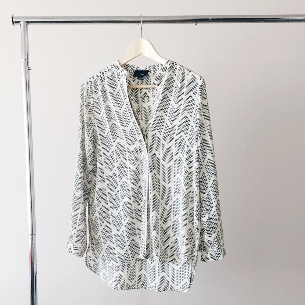 Lumiere Black & Ivory Patterned Top